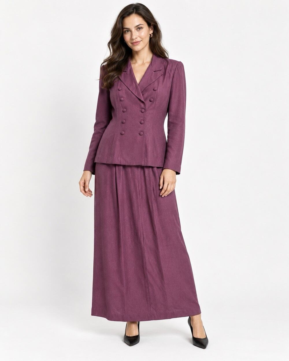 Vintage Dani Michaels Women’s Size 8 Purple 2 Piece Skirt Suit Blazer USA